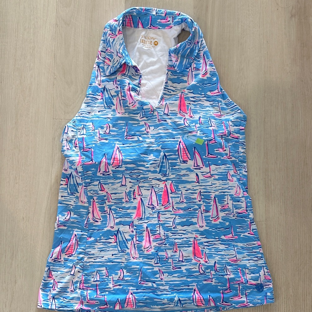Lilly Pulitzer UPF 50+ Lakelyn Bra Polo in Boatylicious